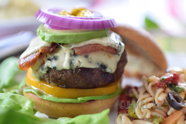 Bacon Blue Cheese Burgers, bacon and blue cheese burgers