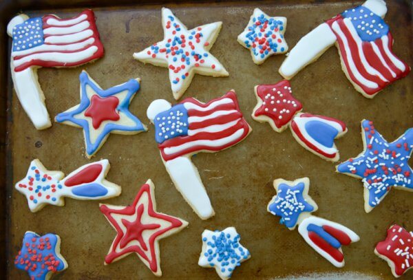 4th of July cut out Cookies