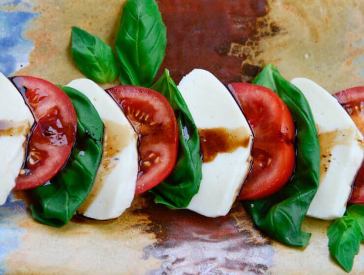 Caprese Salad with fresh heirloom tomatoes