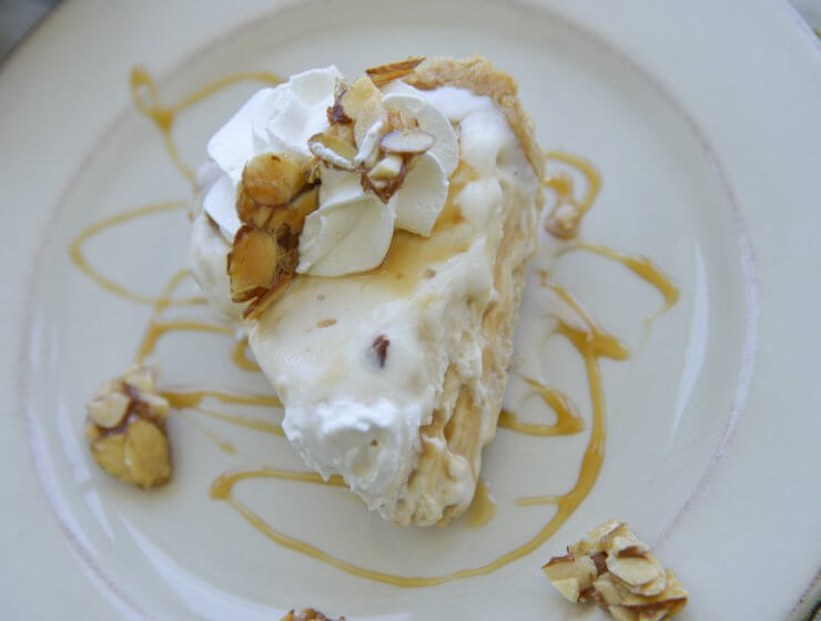 Caramel Almond Ice Cream Pie